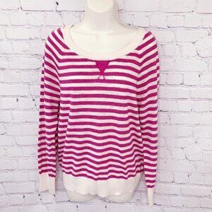 SPARKLE CANDY PINK L.E.I. STRIPED SWEATER - JR XXL